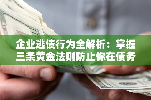 济南企业逃债行为全解析：掌握三条黄金法则防止你在债务乱局中“踩雷”